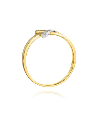14k Gold Ring with Diamond Brilliant 0.02ct