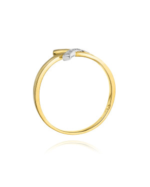 14k Gold Ring with Diamond Brilliant 0.02ct