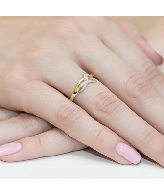 14k Gold Ring with Diamond Brilliant 0.02ct