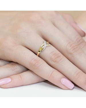 14k Gold Ring with Diamond Brilliant 0.02ct