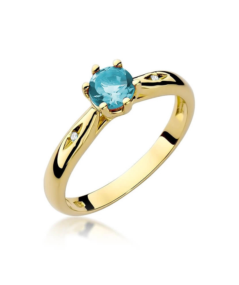 14k Gold Ring with Diamond Topaz 0.50ct