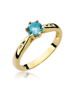 14k Gold Ring with Diamond Topaz 0.50ct