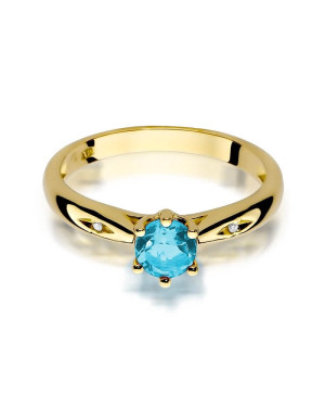 14k Gold Ring with Diamond Topaz 0.50ct