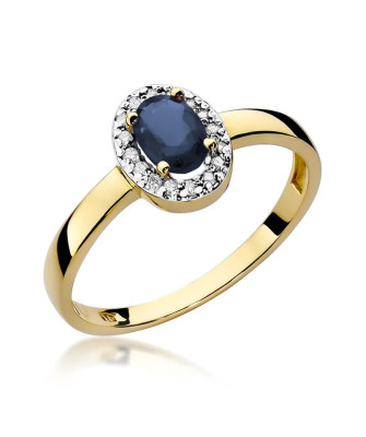 14k Gold Ring with 0.70ct Sapphire Diamond