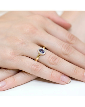 Złoty Pierścionek 14k z diamentem szafir 0,70ct