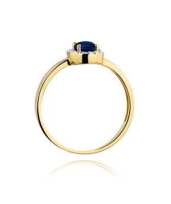 14k Gold Ring with 0.70ct Sapphire Diamond