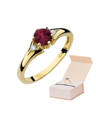 14k Gold Ring with Diamond Ruby 0.60ct