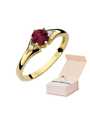14k Gold Ring with Diamond Ruby 0.60ct