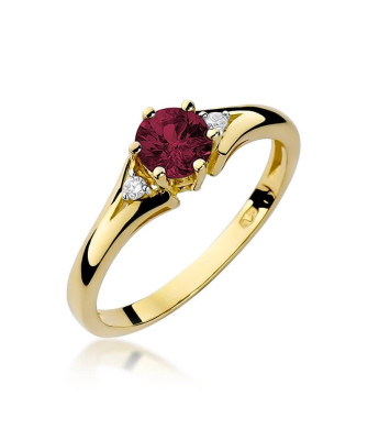 14k Gold Ring with Diamond Ruby 0.60ct