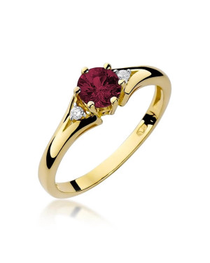 14k Gold Ring with Diamond Ruby 0.60ct