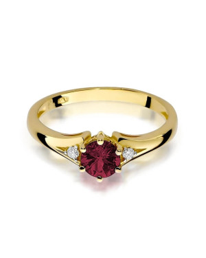 Złoty Pierścionek 14k z diamentem rubin 0,60ct