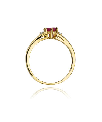 14k Gold Ring with Diamond Ruby 0.60ct