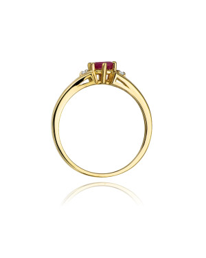 Złoty Pierścionek 14k z diamentem rubin 0,60ct
