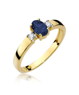 Gold Ring 14k with diamond sapphire 0.70ct