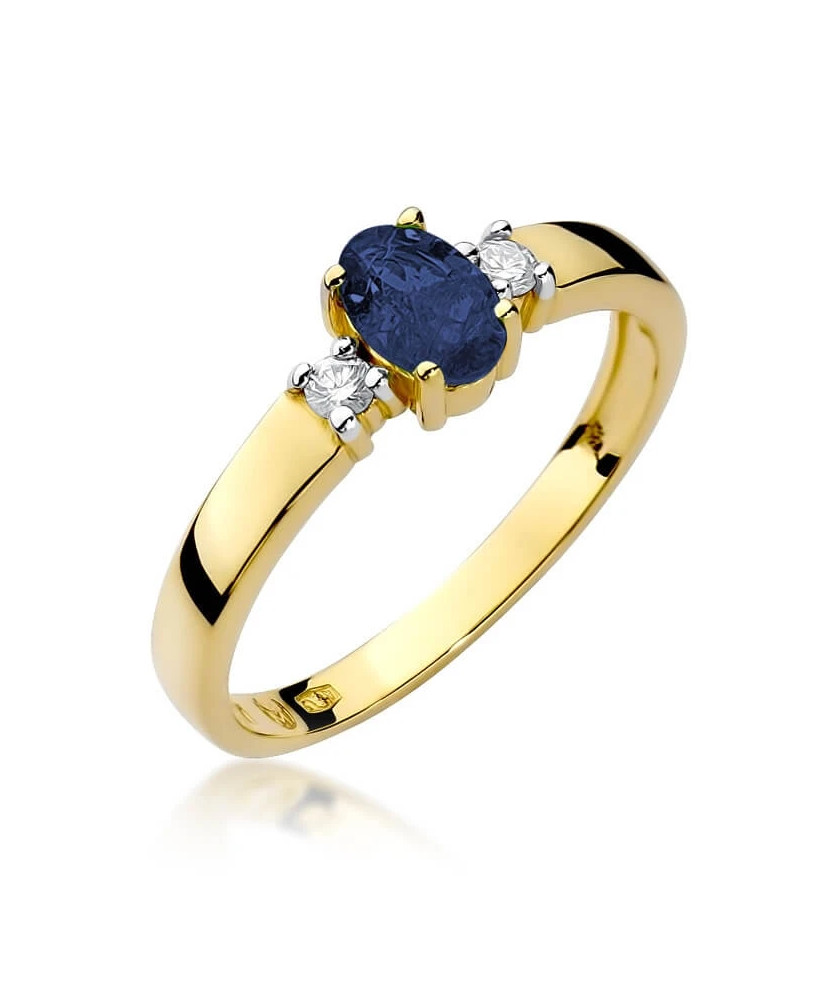 Gold Ring 14k with diamond sapphire 0.70ct
