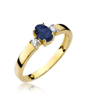 Gold Ring 14k with diamond sapphire 0.70ct