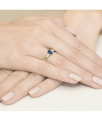 Złoty Pierścionek 14k z diamentem szafir 0,70ct
