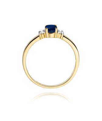 Gold Ring 14k with diamond sapphire 0.70ct
