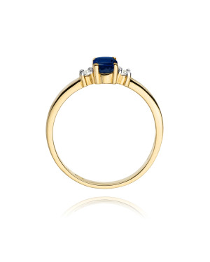 Złoty Pierścionek 14k z diamentem szafir 0,70ct