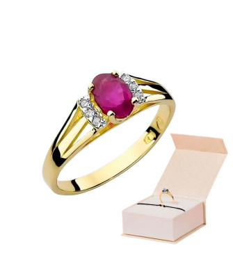 14k Gold Ring with Diamond Ruby 0.60ct