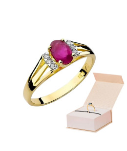 14k Gold Ring with Diamond Ruby 0.60ct
