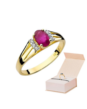 14k Gold Ring with Diamond Ruby 0.60ct