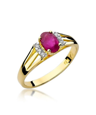 14k Gold Ring with Diamond Ruby 0.60ct