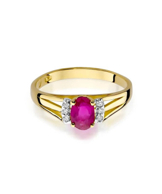 14k Gold Ring with Diamond Ruby 0.60ct