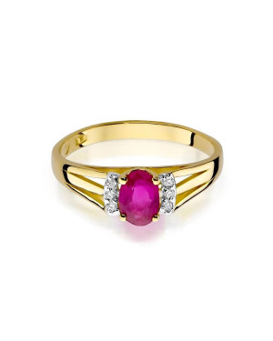 14k Gold Ring with Diamond Ruby 0.60ct