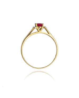 14k Gold Ring with Diamond Ruby 0.60ct