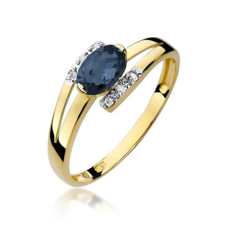 Gold ring with diamond EY-119 sapphire | GoldJewellery