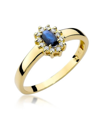 14k Gold Ring with 0.70ct Sapphire Diamond