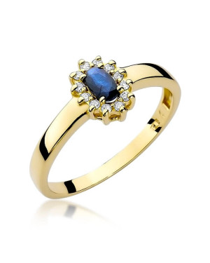 14k Gold Ring with 0.70ct Sapphire Diamond