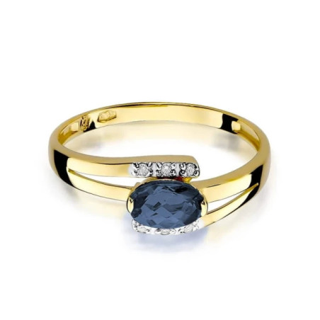 Gold ring with diamond EY-119 sapphire | GoldJewellery