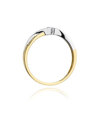 Złoty Pierścionek 14k z diamentem brylant 0,16ct