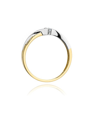 Złoty Pierścionek 14k z diamentem brylant 0,16ct