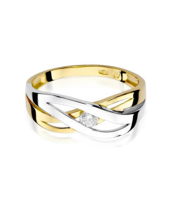 Gold Ring 14k with diamond brilliant 0.10ct