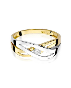 Gold Ring 14k with diamond brilliant 0.10ct