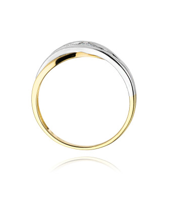 Gold Ring 14k with diamond brilliant 0.10ct