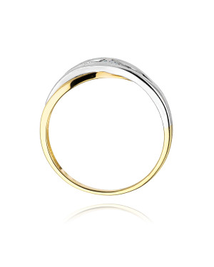 Złoty Pierścionek 14k z diamentem brylant 0,10ct