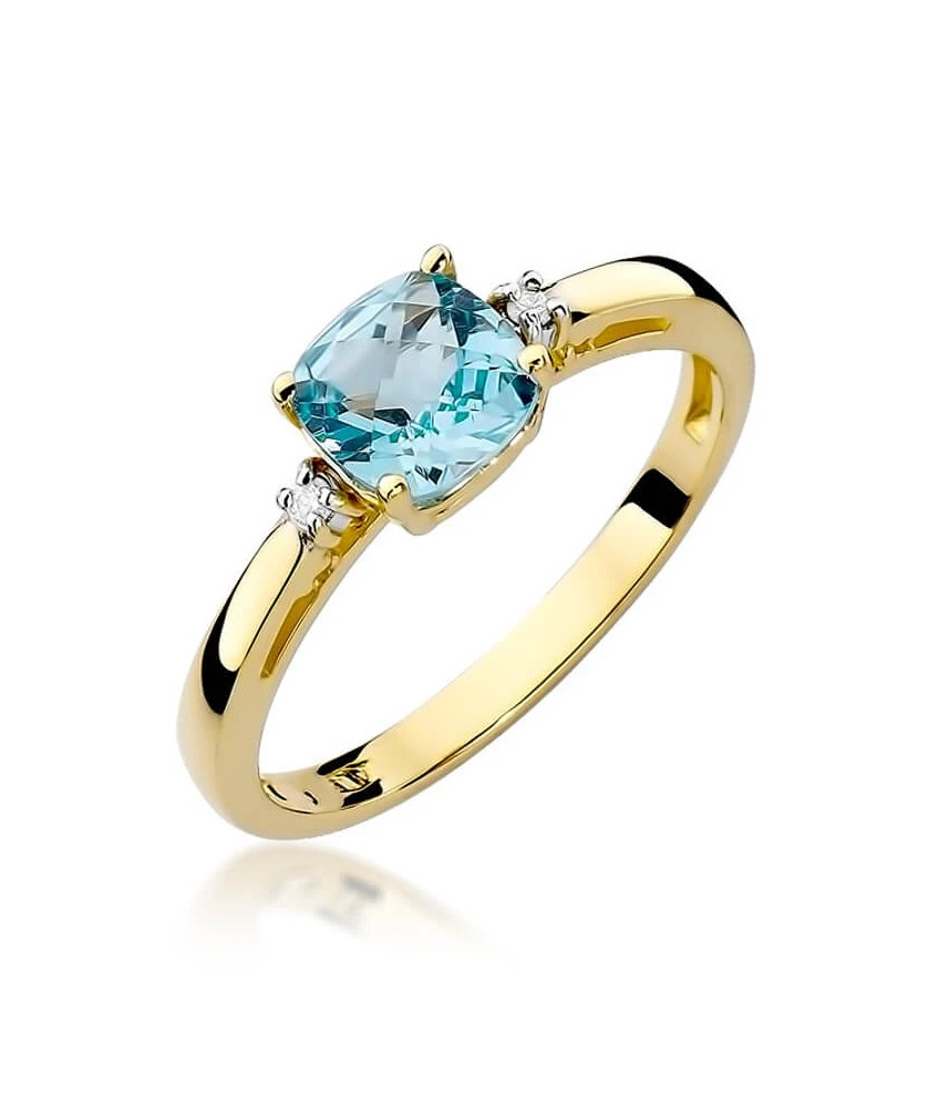 Gold Ring 14k with diamond topaz 0.70ct