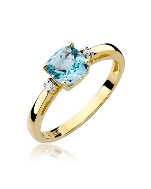 Złoty Pierścionek 14k z diamentem topaz 0,70ct
