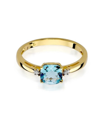 Gold Ring 14k with diamond topaz 0.70ct