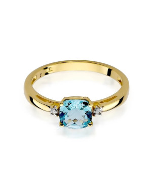 Złoty Pierścionek 14k z diamentem topaz 0,70ct