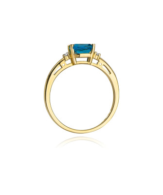 Gold Ring 14k with diamond topaz 0.70ct
