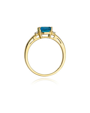 Gold Ring 14k with diamond topaz 0.70ct