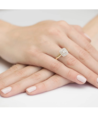 Złoty Pierścionek 14k z diamentem brylant 0,30ct