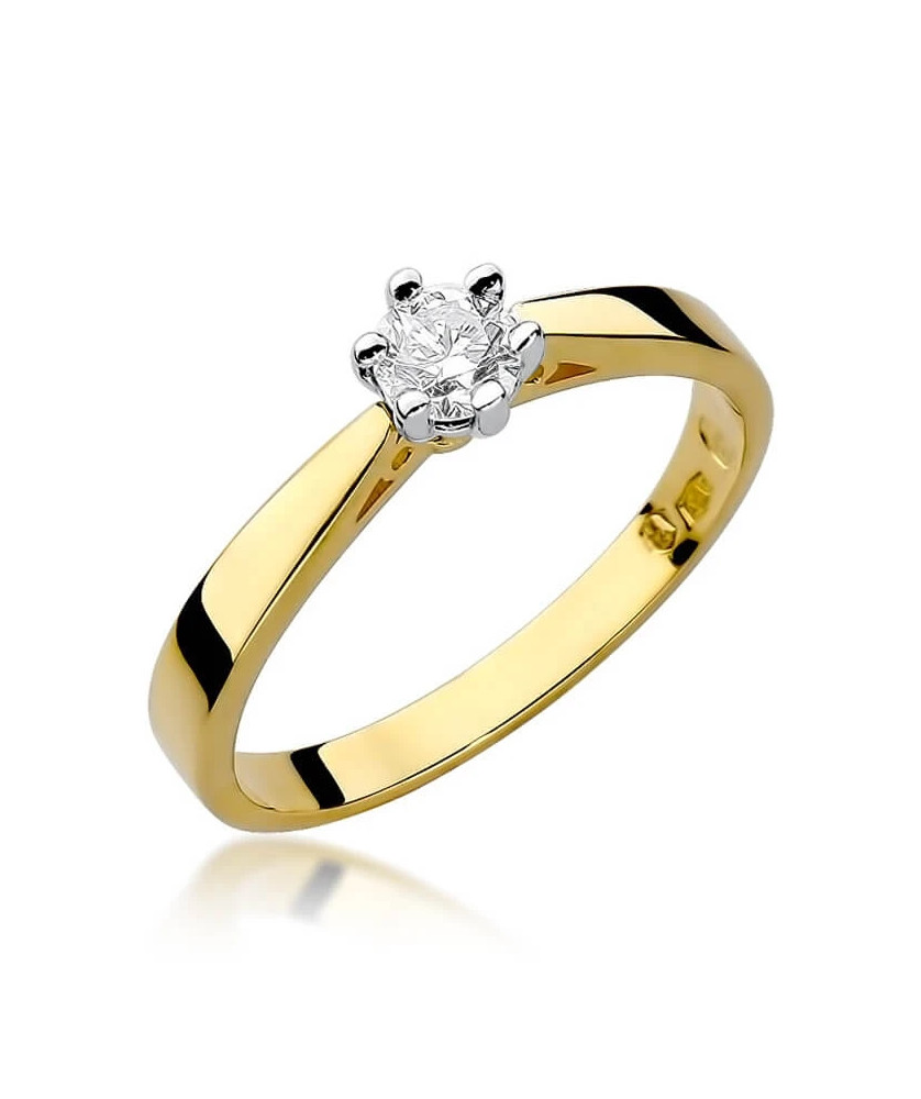 Złoty Pierścionek 14k z diamentem brylant 0,25ct