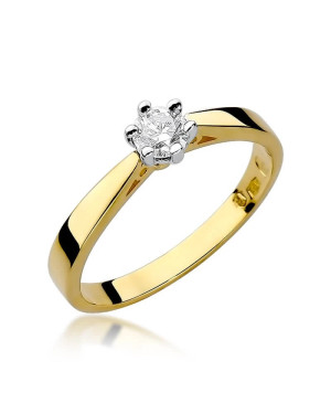Złoty Pierścionek 14k z diamentem brylant 0,25ct