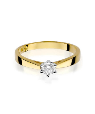 Złoty Pierścionek 14k z diamentem brylant 0,25ct